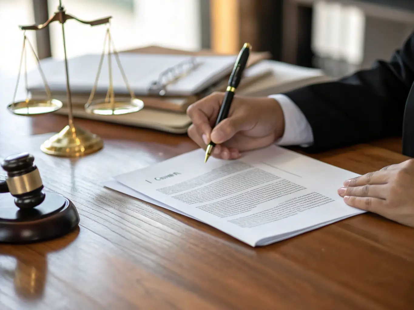 A close-up of a legal document being reviewed with a magnifying glass, highlighting the due diligence and attention to detail involved in property law.