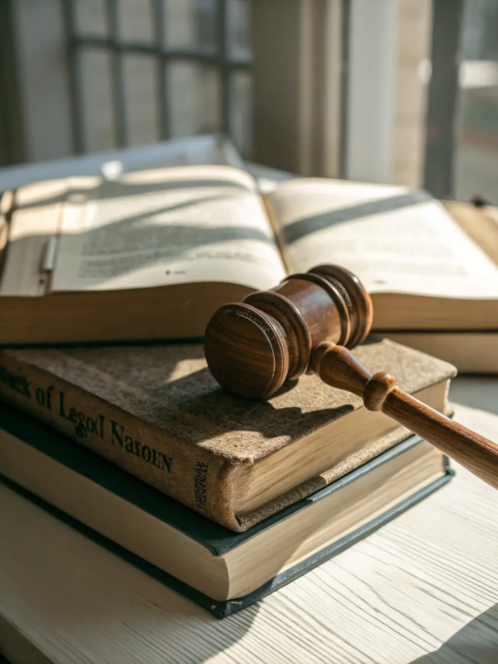 A gavel and legal books on a desk, representing legal expertise and due diligence in property transactions in Switzerland.